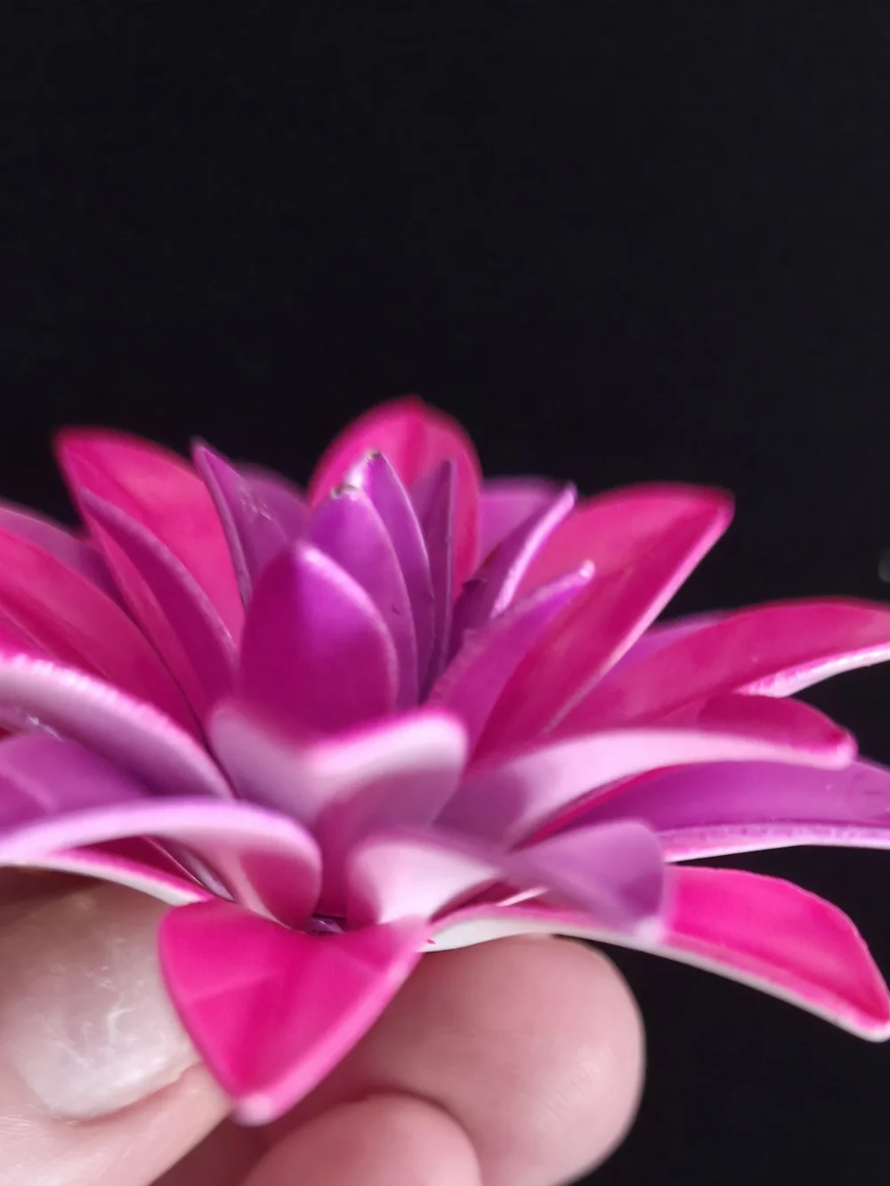 VTG Hot Pink Enamel Dahlia with Layered Pedals  60's/70's Era